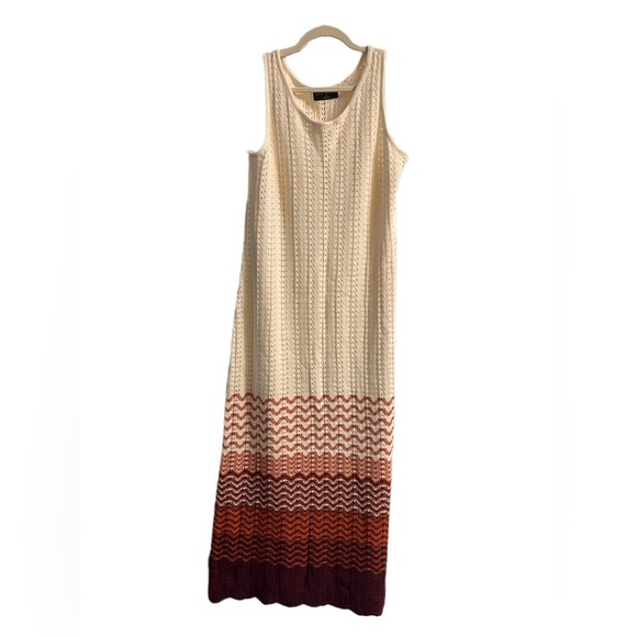 Lane Bryant Dresses & Skirts - Lane Bryant Cream and Brown Maxi Dress Size: 14/16